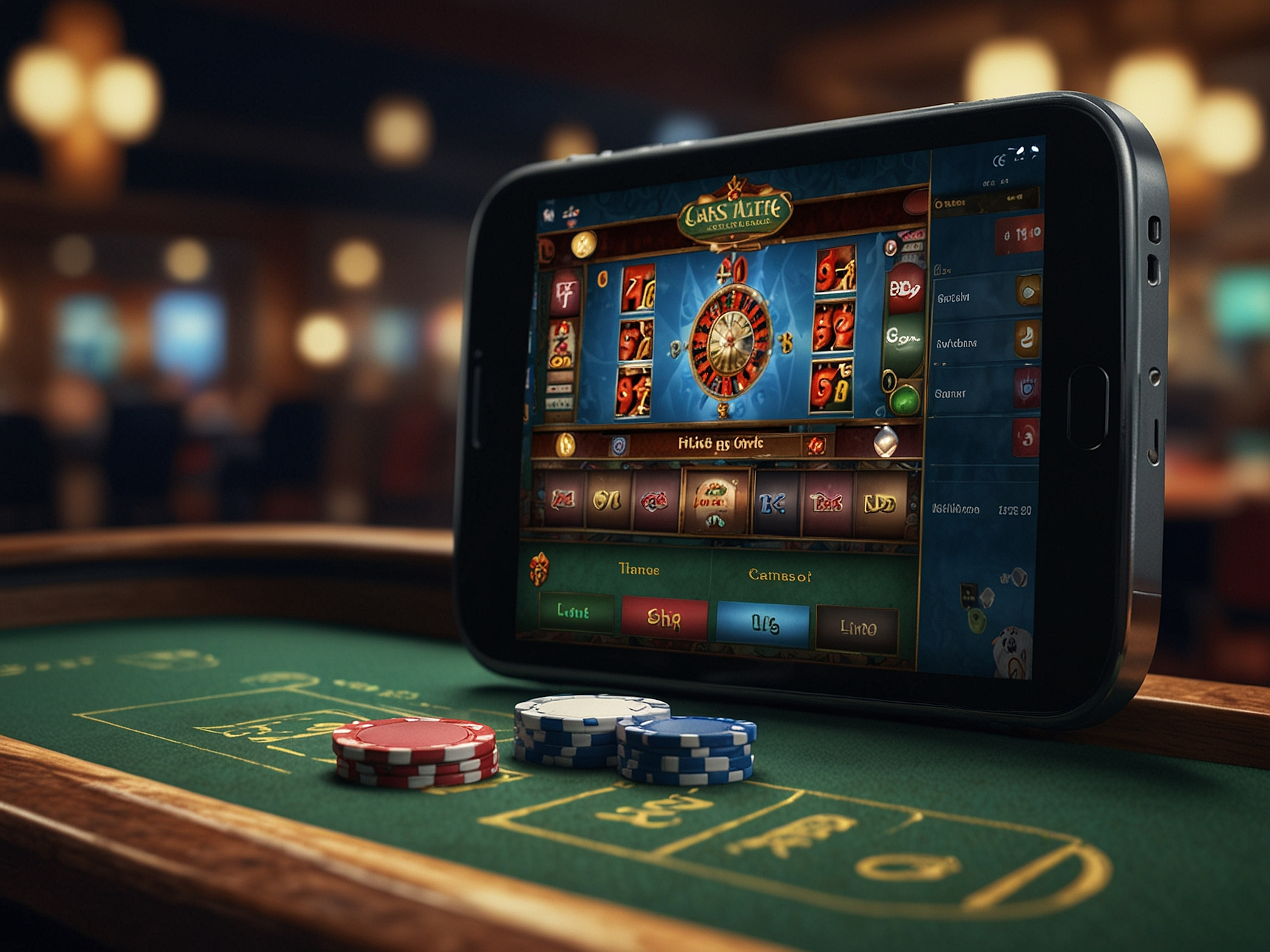 Mobile application interface on smartphone